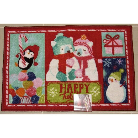 St. Nicholas Square Holiday Printed Rug "Faux Novelty" - Picture 1 of 7